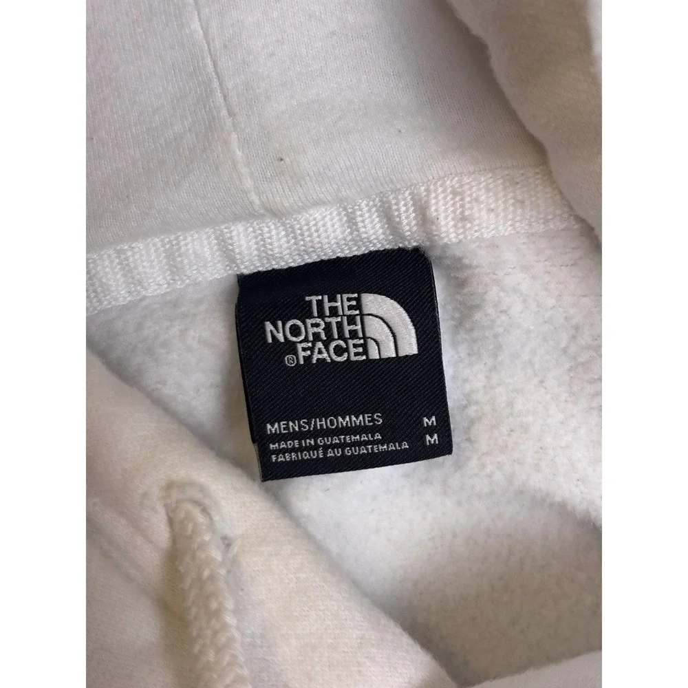 The North Face Mens White Graphic Logo Pullover Hoodie Sweatshirt Size M